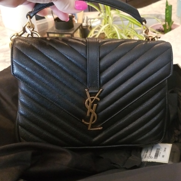 ysl college bag gold hardware